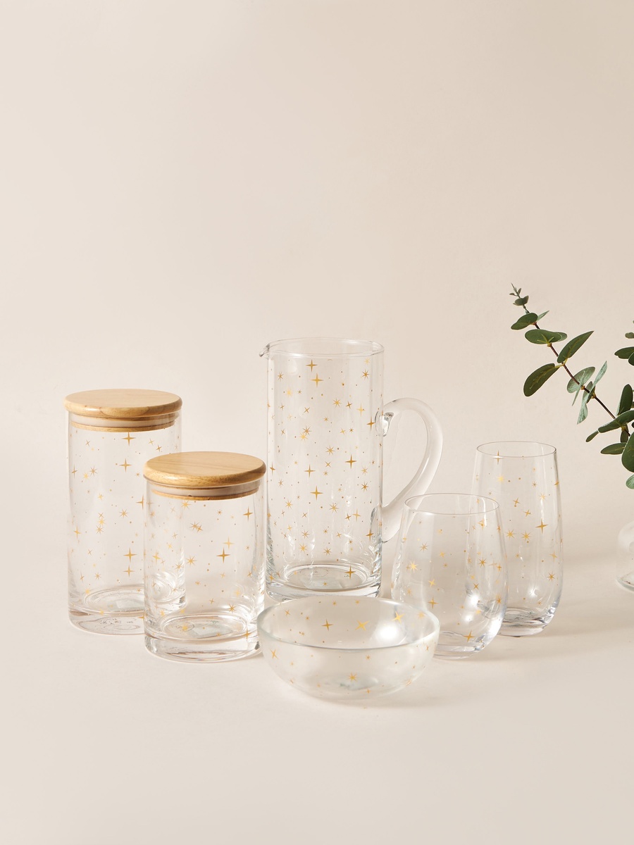 Crescent Glassware Printed Canister with Lid