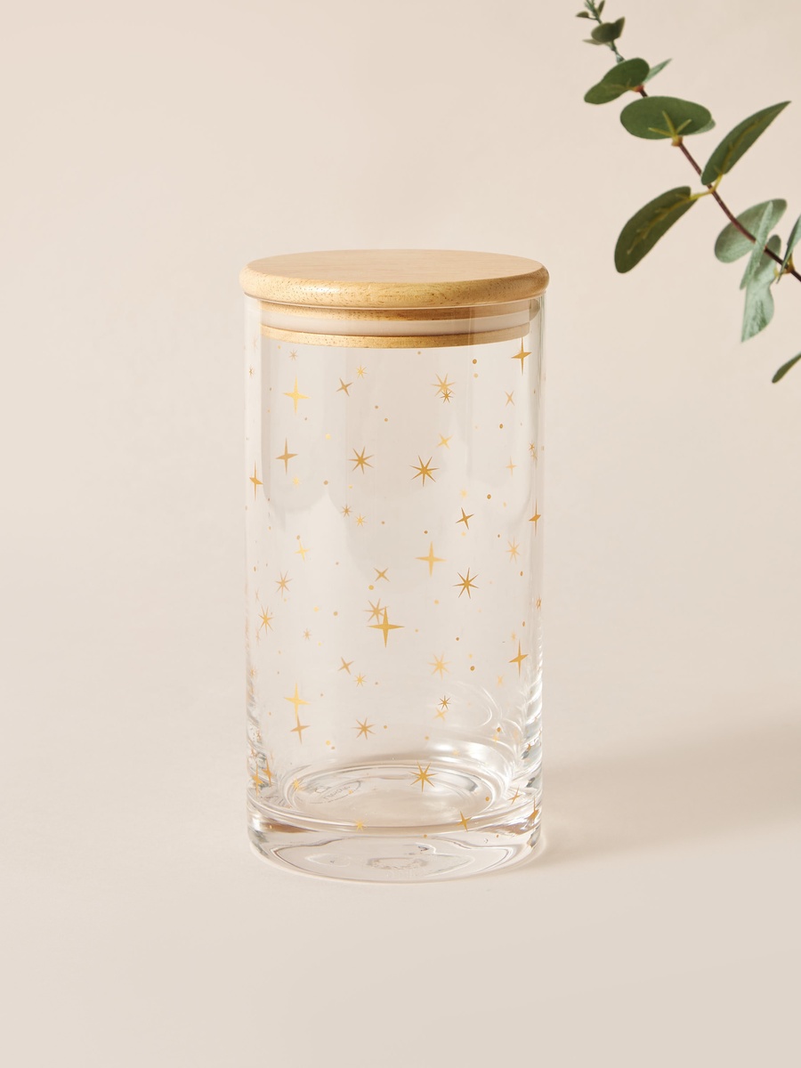Crescent Glassware Printed Canister with Lid