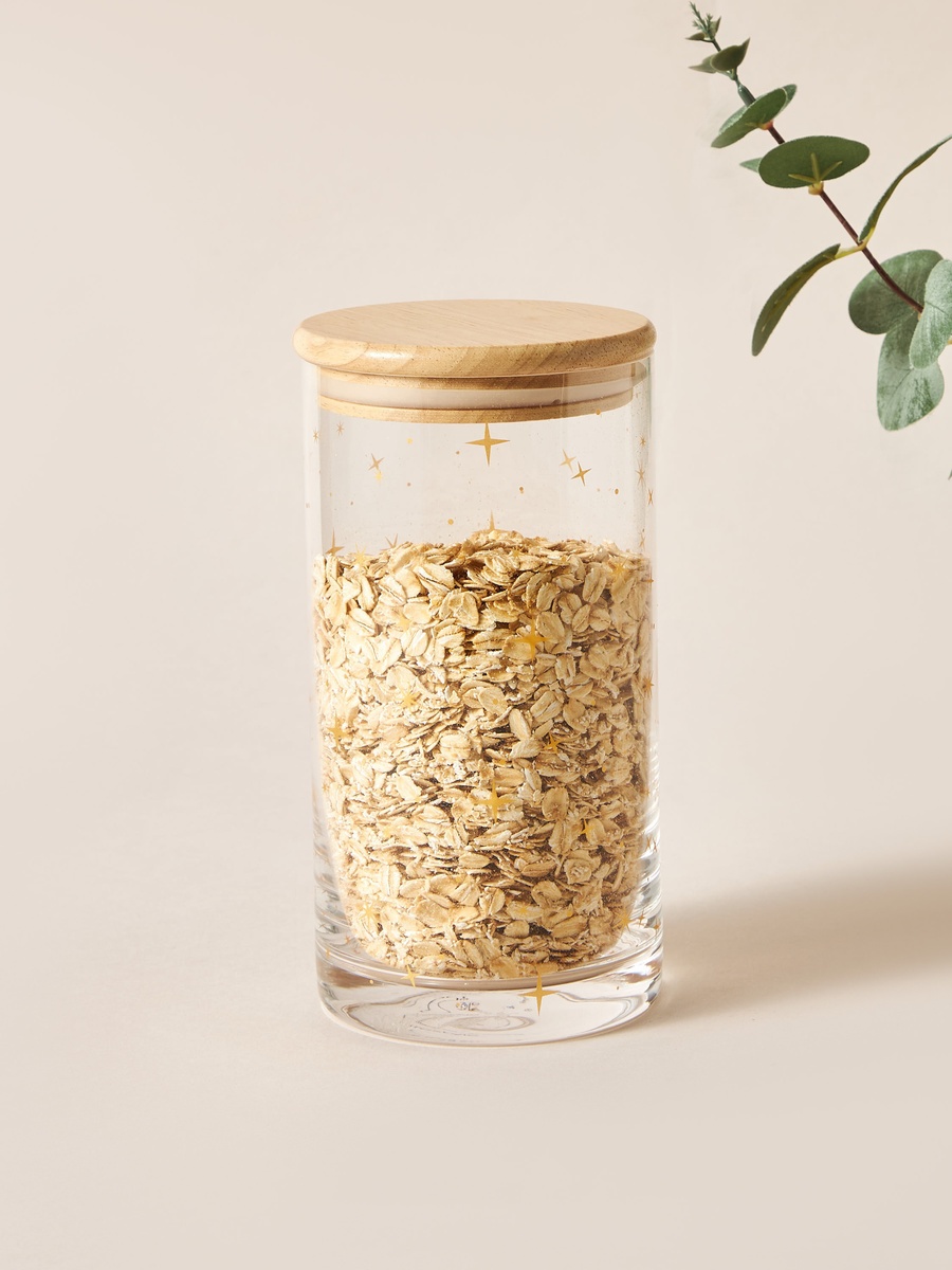 Crescent Glassware Printed Canister with Lid