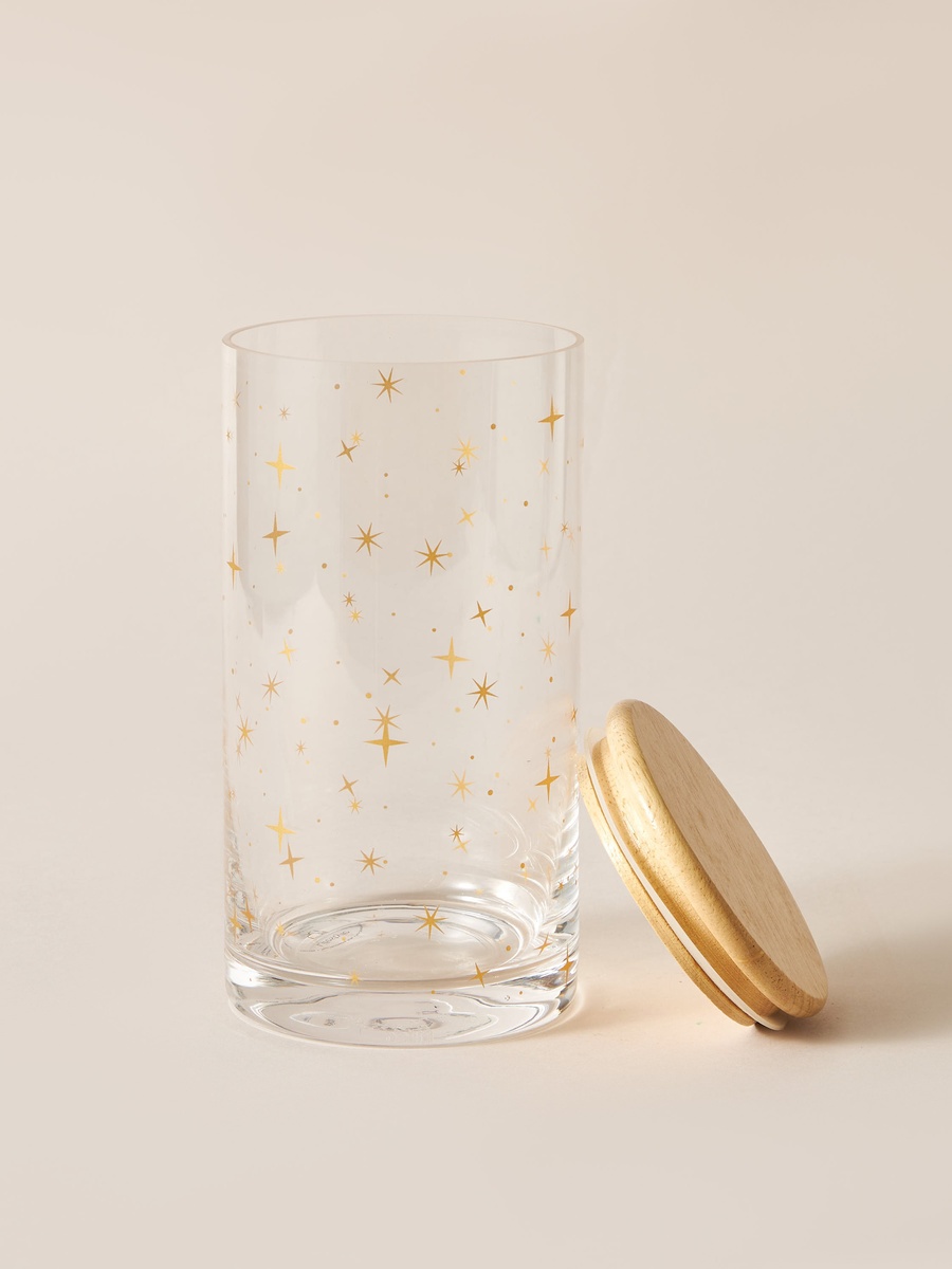 Crescent Glassware Printed Canister with Lid
