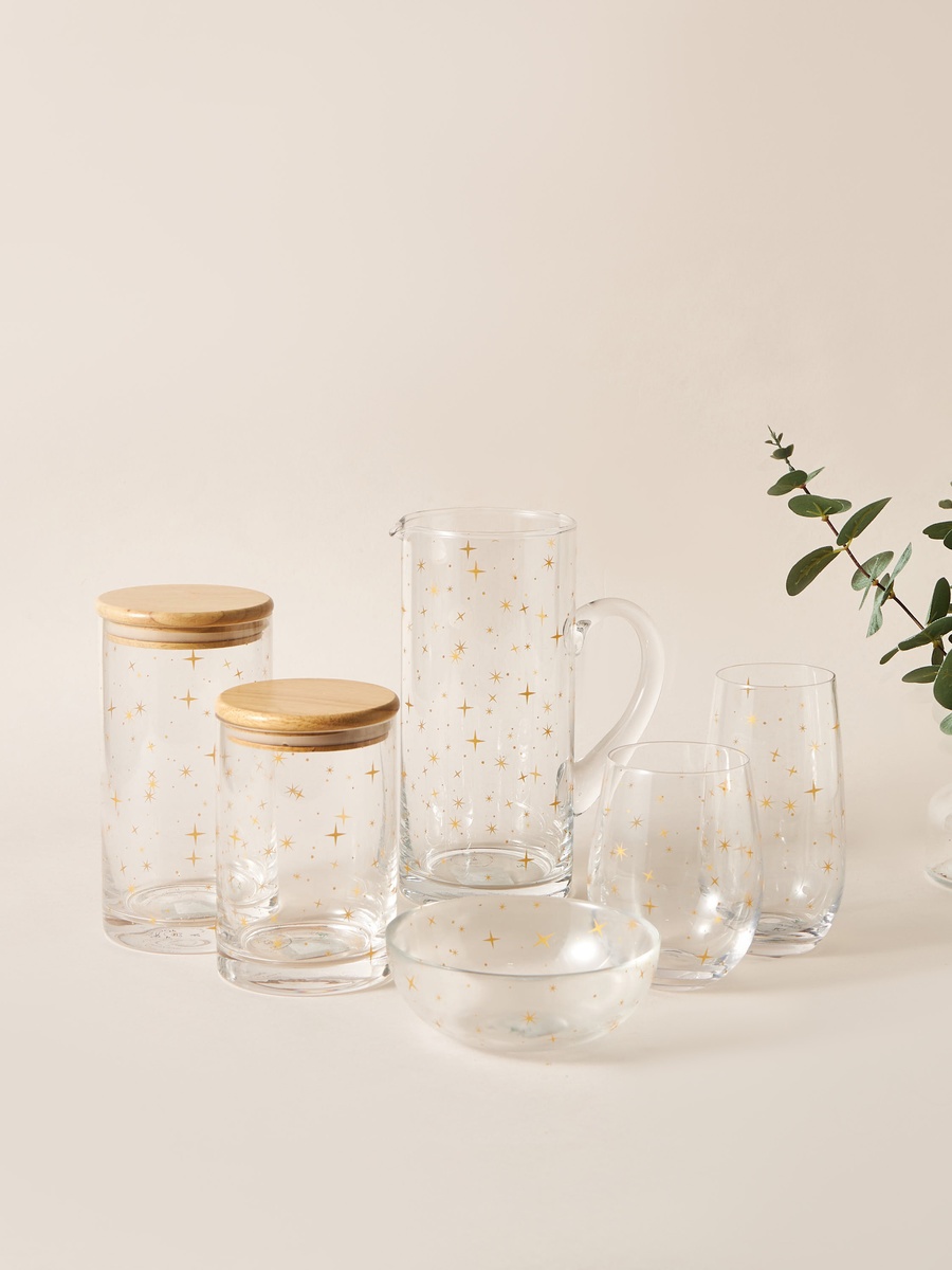 Crescent Glassware Printed Canister with Lid