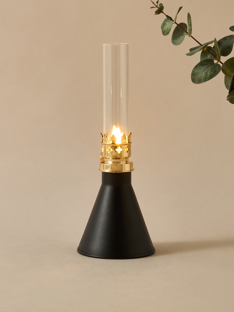 LED Moroccan Flame Lantern - 13x13x22 cm