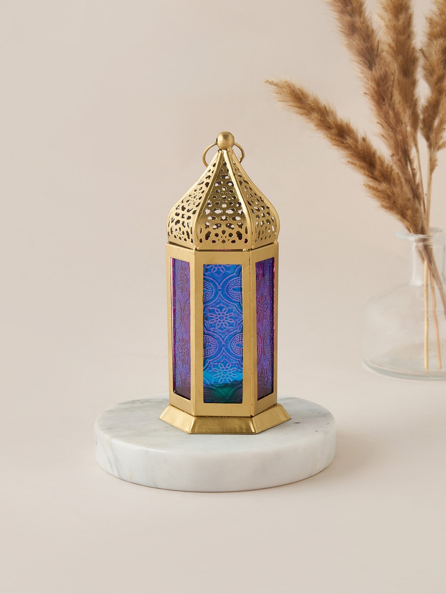 Decorative Glass Panel Tealight Lantern - 8x18 cm