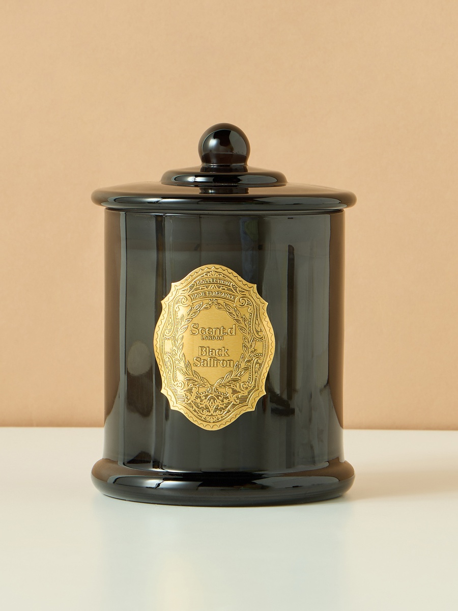 Oriental Luxe Black Saffron Scented Jar Candle - 360 gm