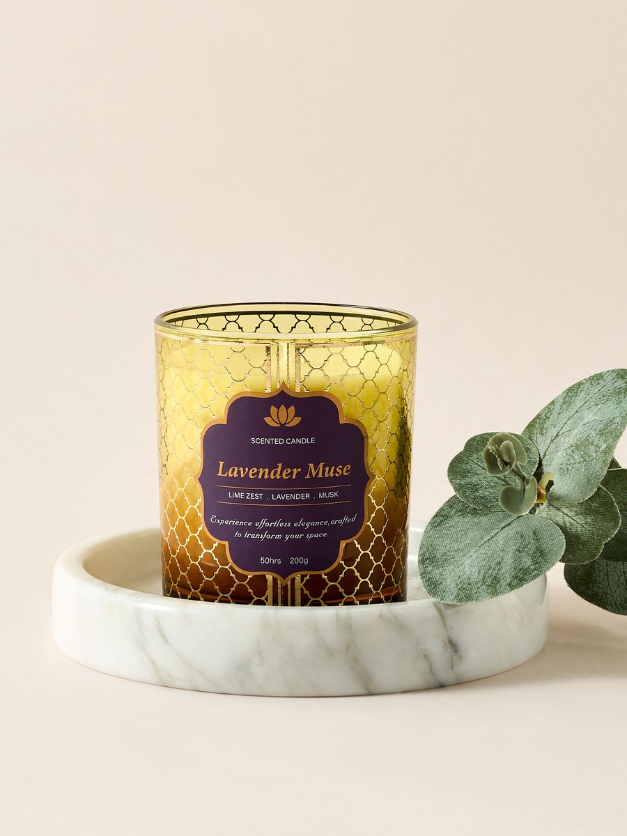 Golden Souk Lavender Muse Scented Jar Candle - 200 gm