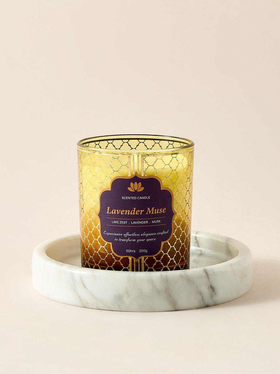 Golden Souk Lavender Muse Scented Jar Candle - 200 gm