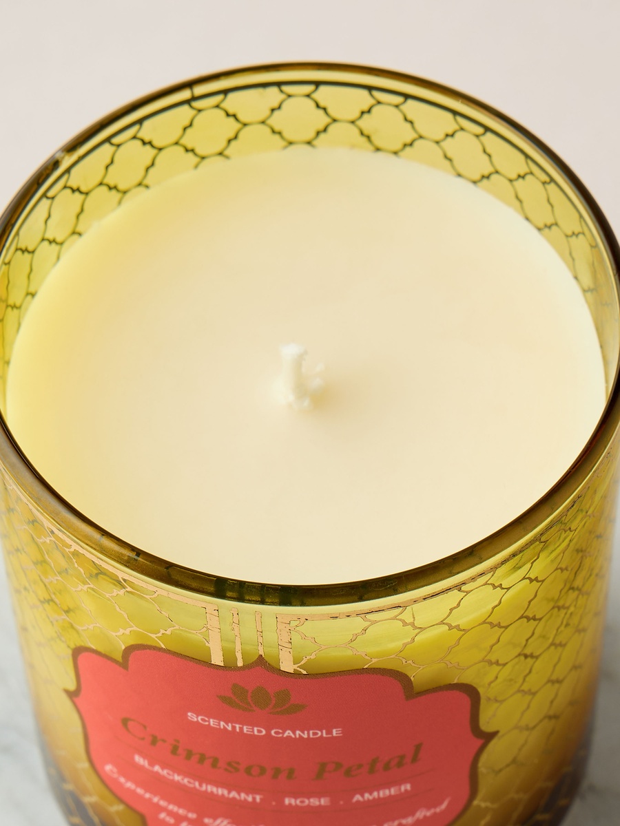 Golden Souk Crimson Petal Scented Jar Candle - 50 h