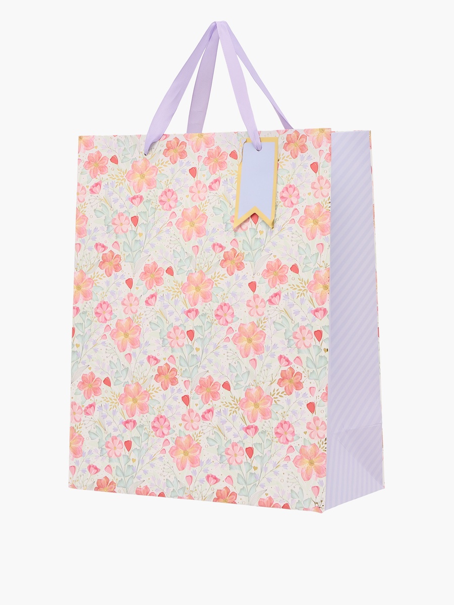 Floral Print Paper Gift Bag - Medium