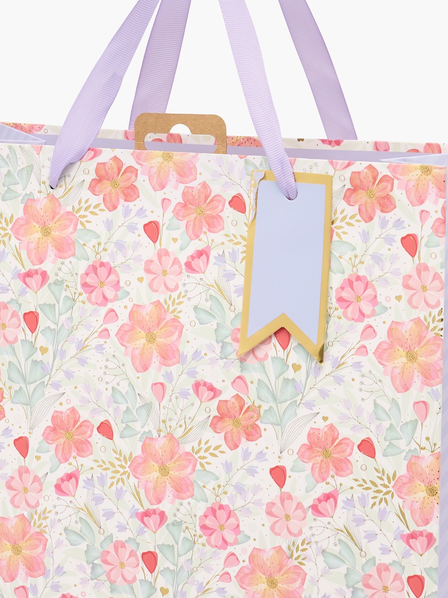 Floral Print Paper Gift Bag - Medium