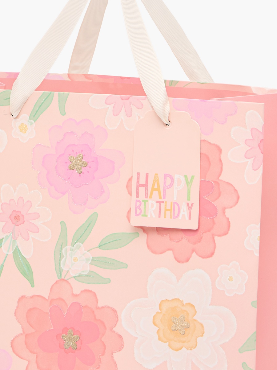 Floral Print Paper Gift Bag - Medium