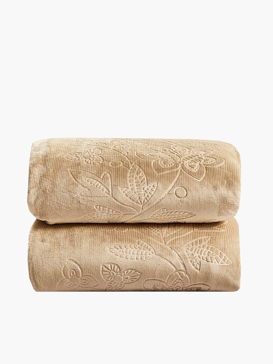Floral Embossed Velvet Comforter Set