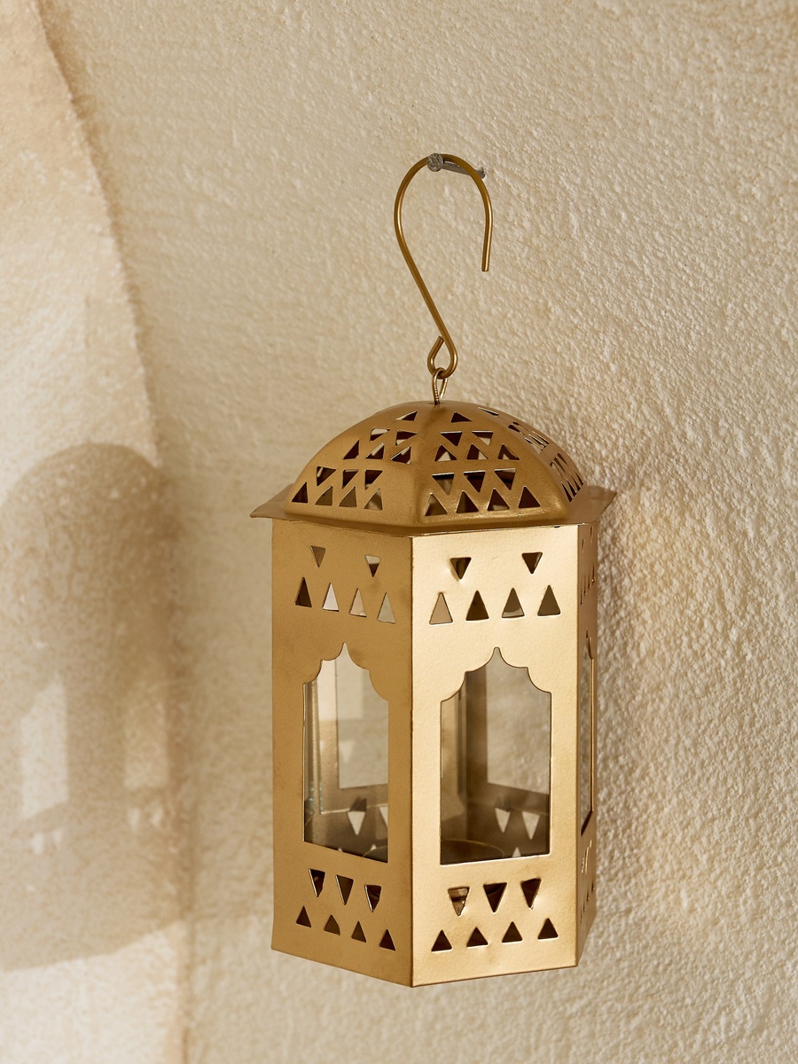 Isaba Marlina Decorative Tealight Lantern with Glass - 11x9.5x15 cm