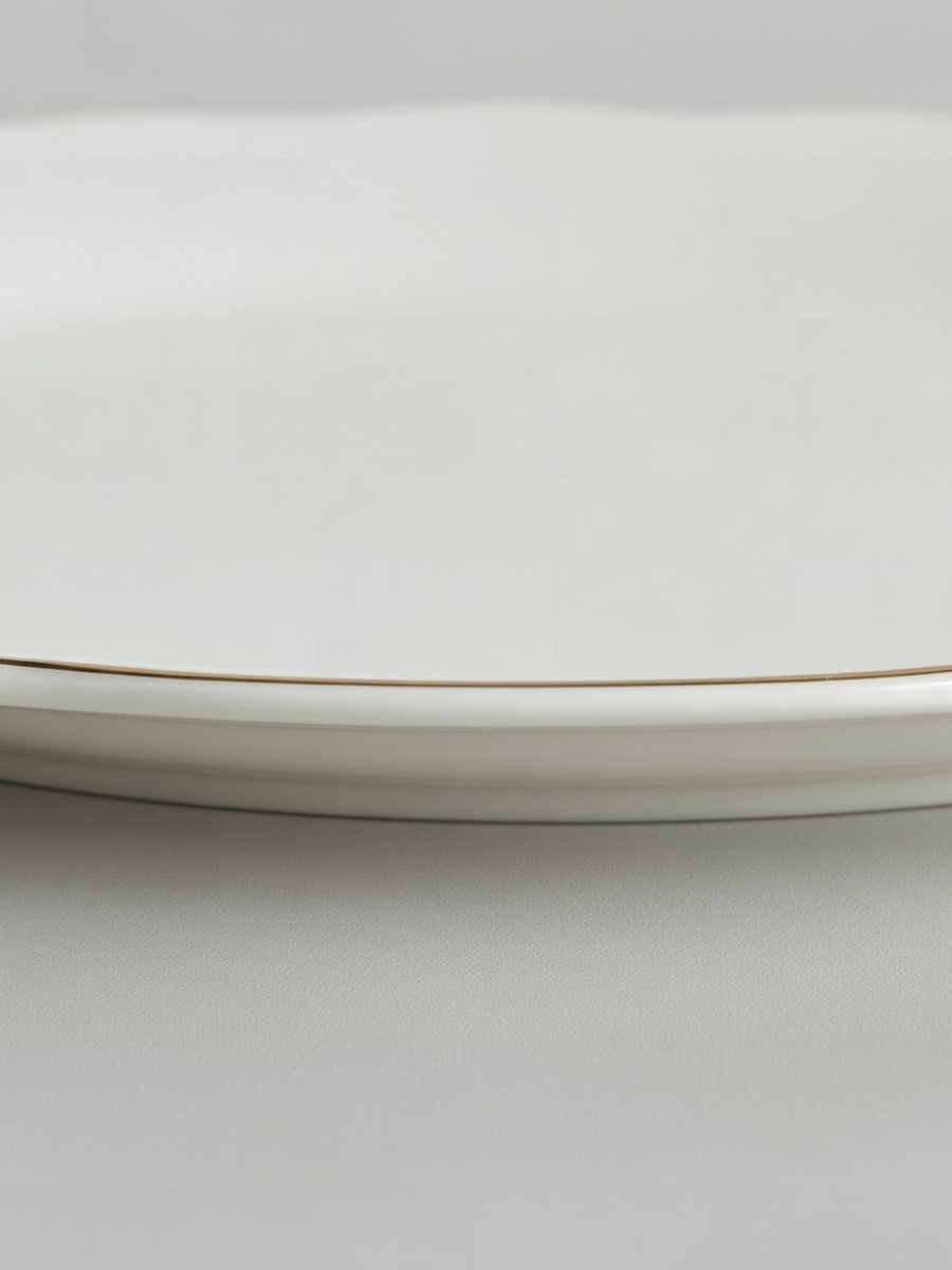 Ivory Platter with Gold Rim- 36 cm