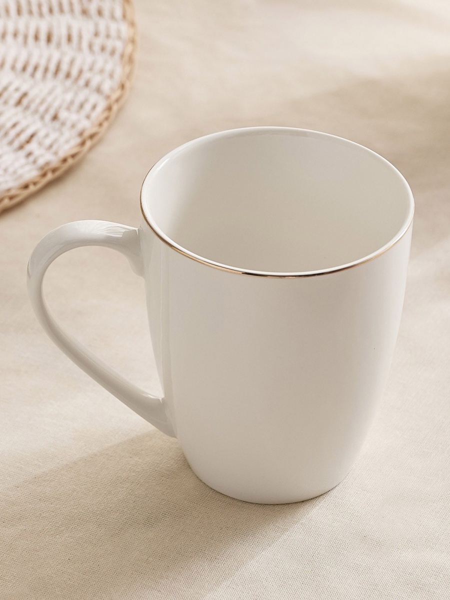 Ivory Mug with Gold Rim - 360 ml