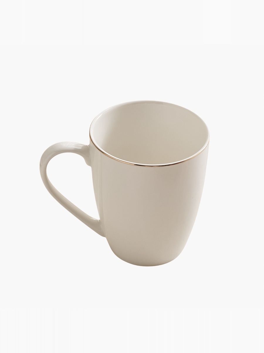 Ivory Mug with Gold Rim - 360 ml