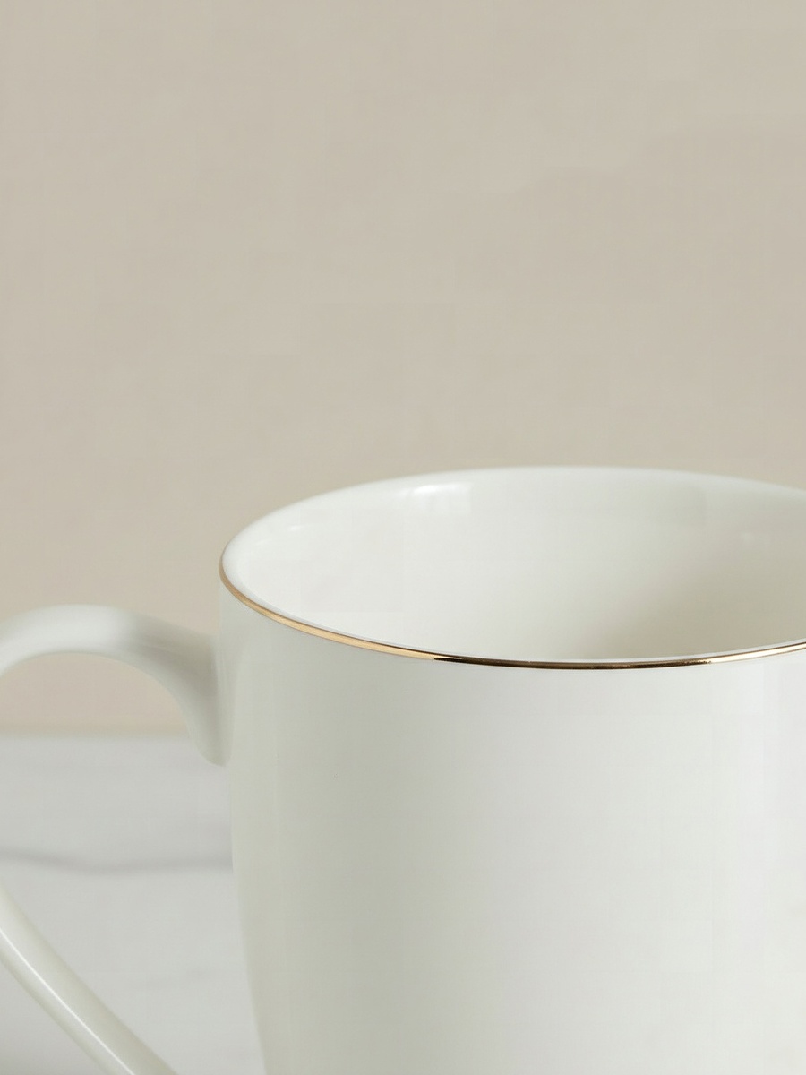 Ivory Mug with Gold Rim - 360 ml