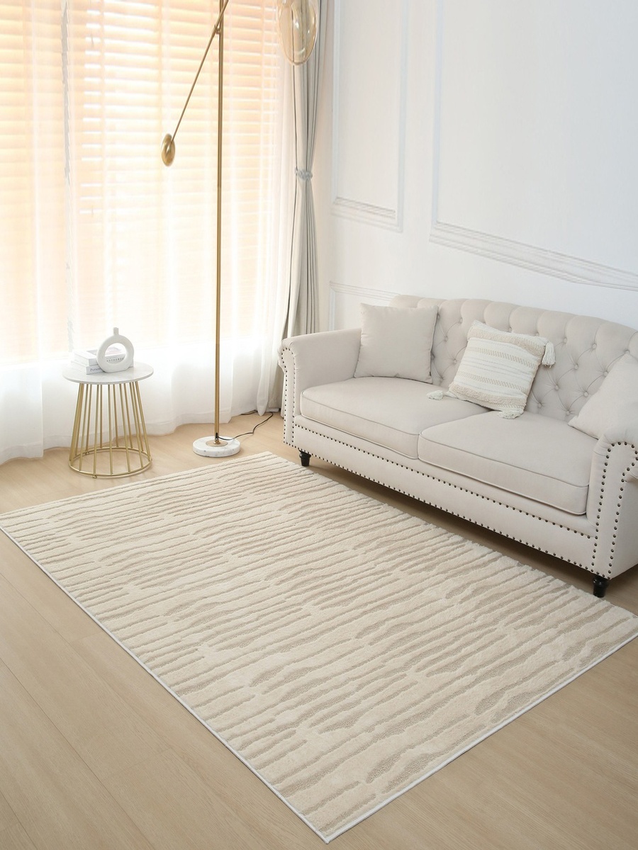 Zara Donel Jacquard Rabbit Fur Rug - 150x220 cm