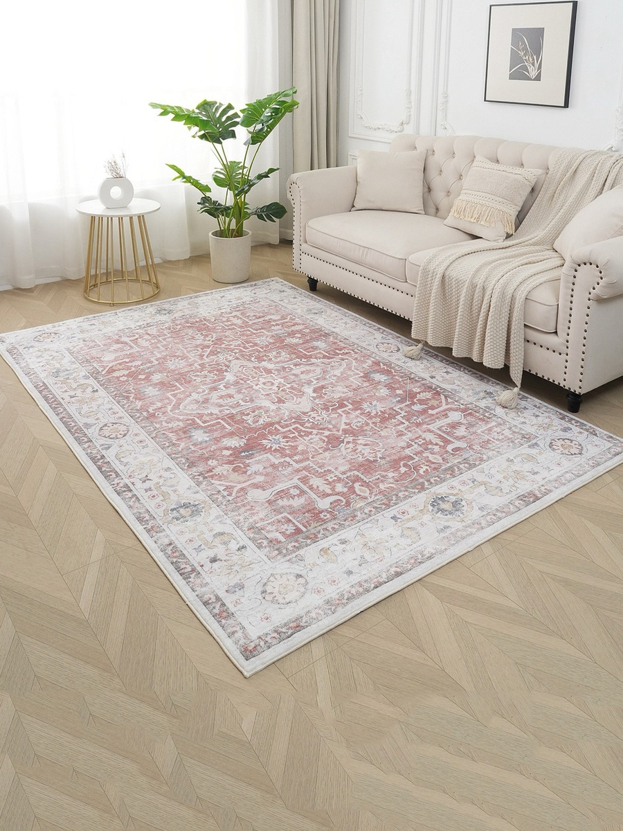 Milan Leyton Printed Plush Fur Rug- 120x170 cm