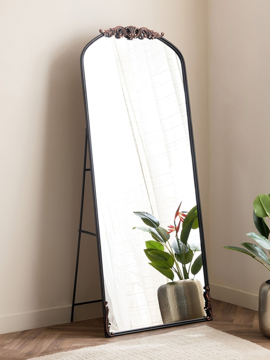 Aayra Luxe Ornate Metal Stand Mirror - 72.5x45x181 cm