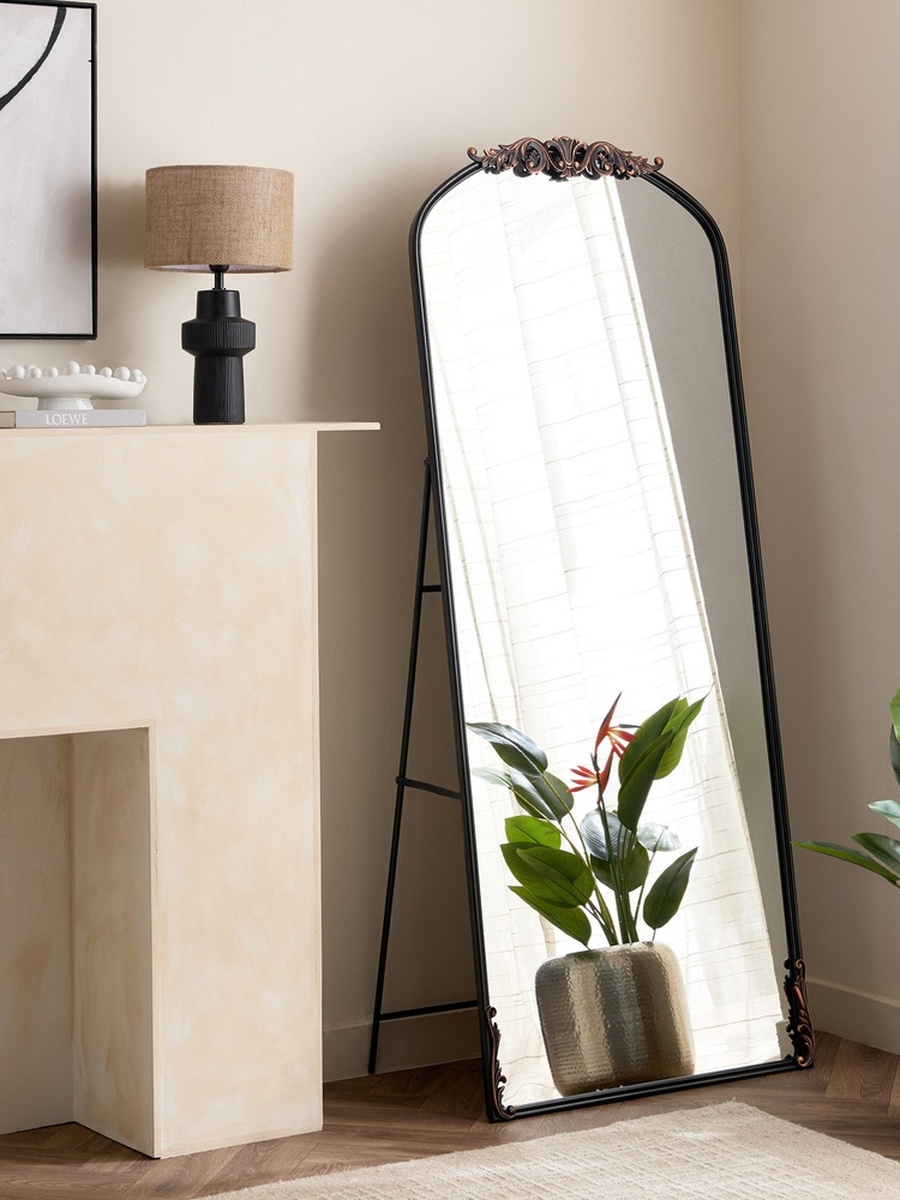 Aayra Luxe Ornate Metal Stand Mirror - 72.5x45x181 cm