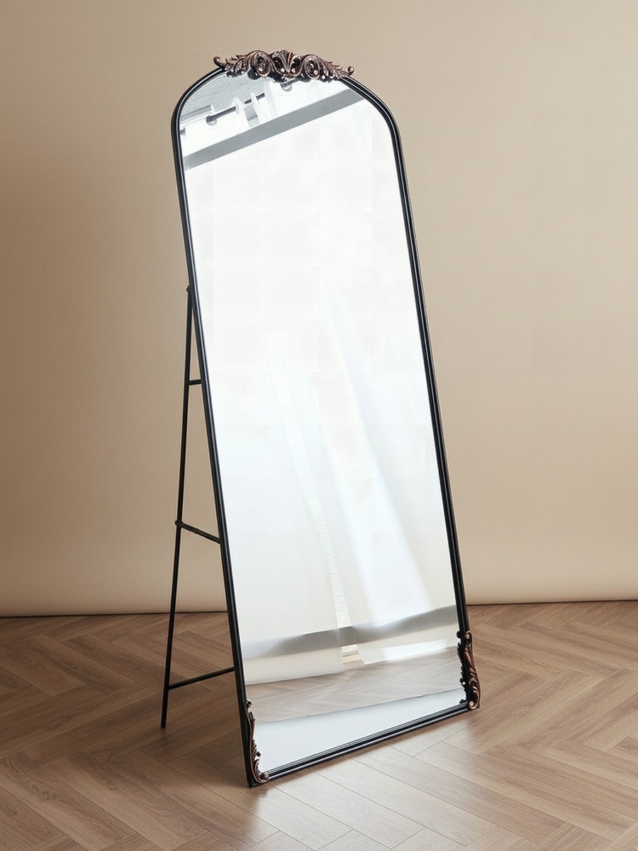 Aayra Luxe Ornate Metal Stand Mirror - 72.5x45x181 cm