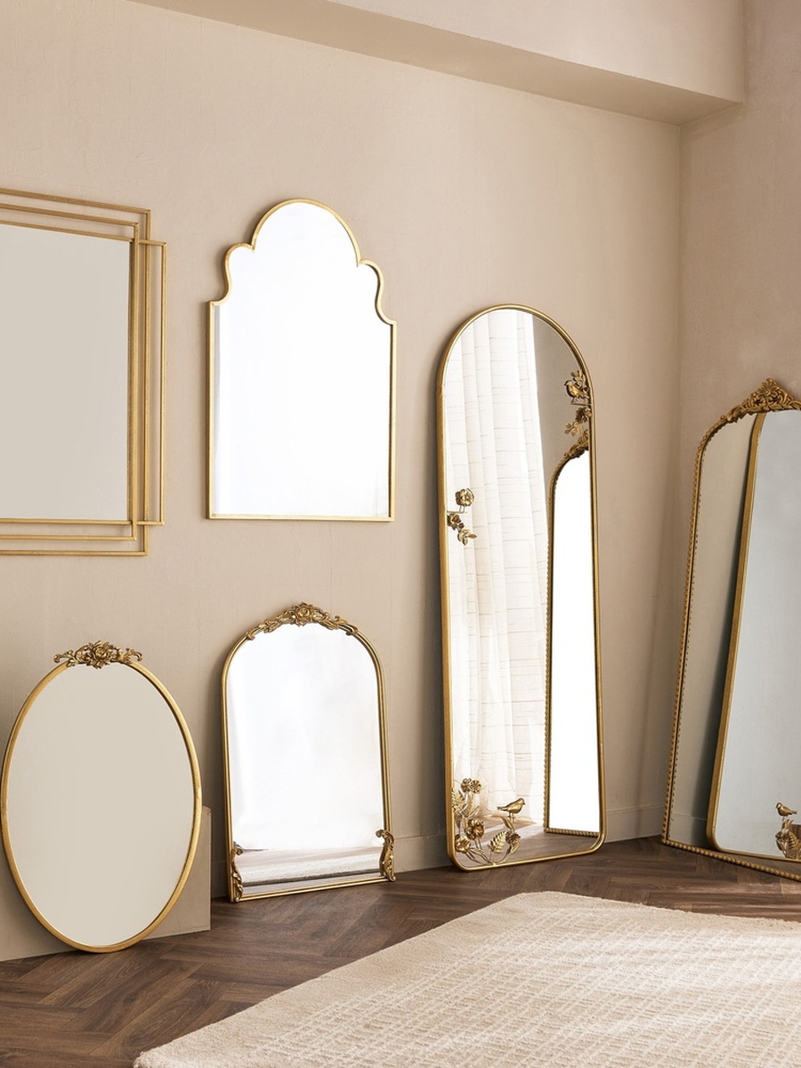 Aayra Luxe Metal Ornate Wall Mirror - 59x4x148 cm