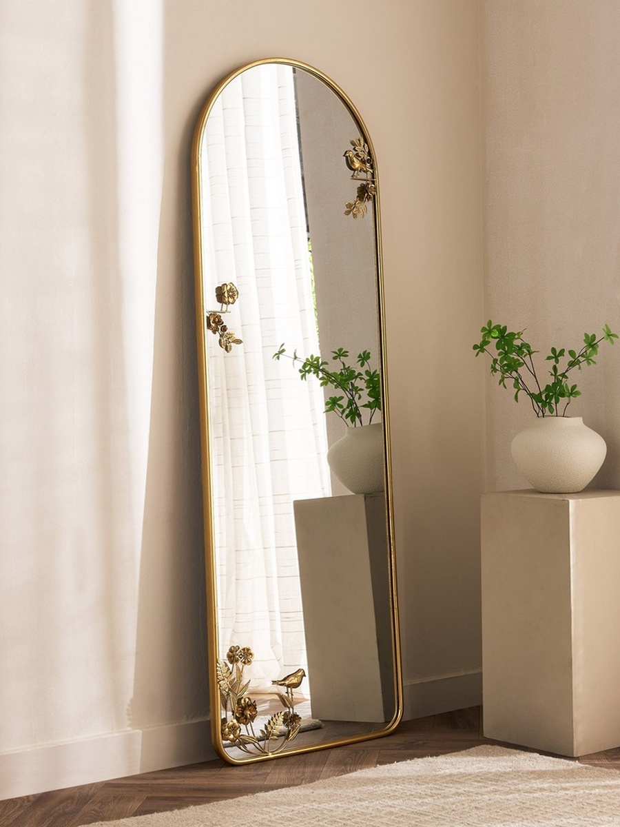 Aayra Luxe Metal Floor Mirror - 58x4x170 cm