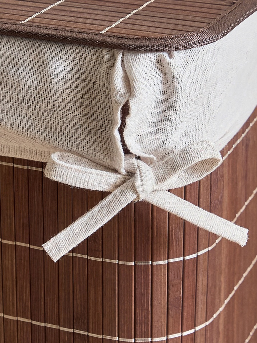 Knock Down Bamboo Corner Laundry Hamper
