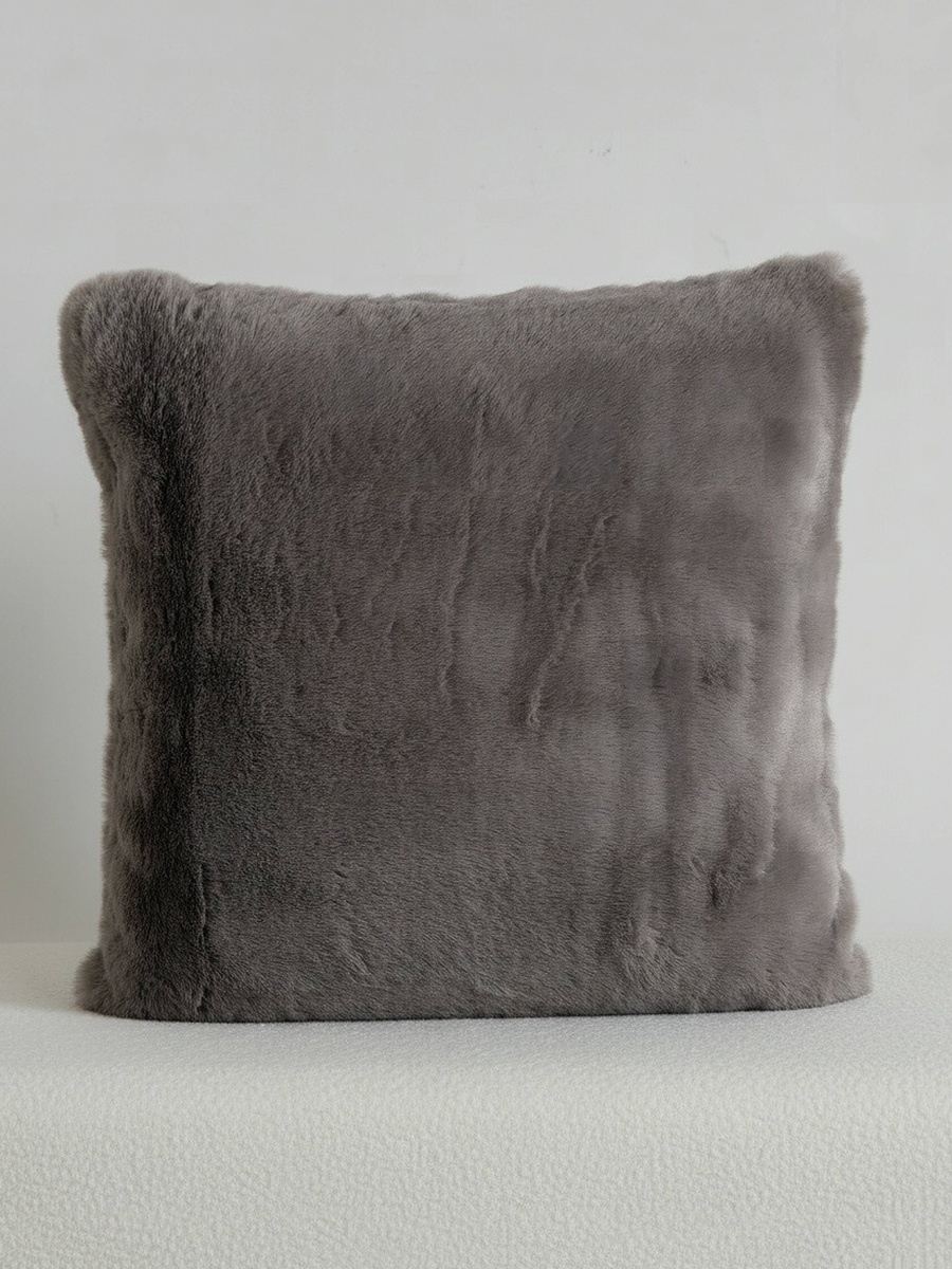 Faux Rabbit Fur Filled Cushion - 50x50 cm