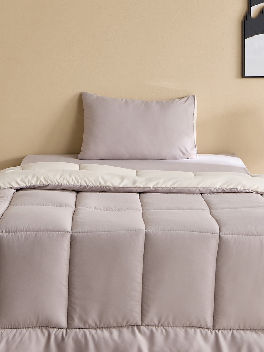 Luno Sleep Ease Hotel Collection 3-Piece Reversible Microfiber Single BIAB Comforter Set - 135x220 cm