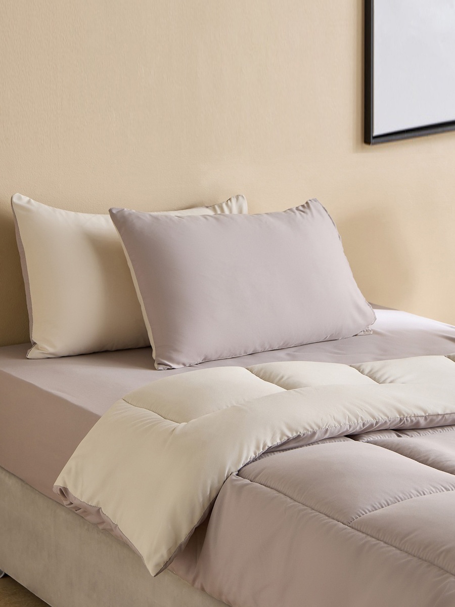 Luno Sleep Ease Hotel Collection 4-Piece Reversible Microfiber Twin BIAB Comforter Set - 160x220 cm