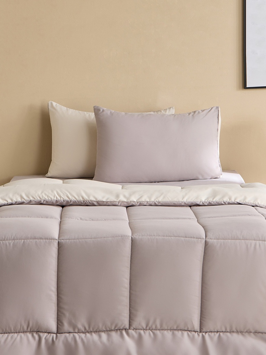 Luno Sleep Ease Hotel Collection 4-Piece Reversible Microfiber Twin BIAB Comforter Set - 160x220 cm
