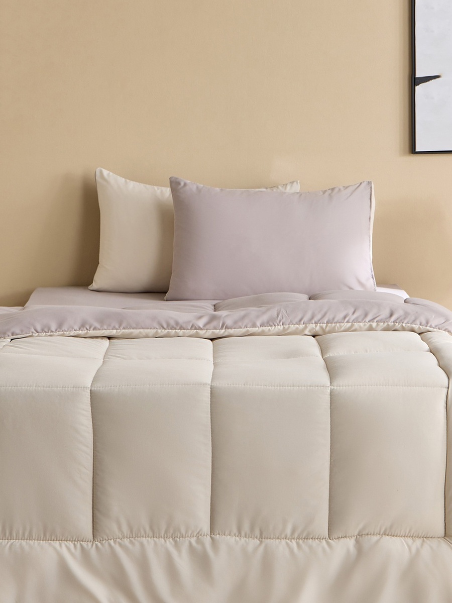 Luno Sleep Ease Hotel Collection 4-Piece Reversible Microfiber Twin BIAB Comforter Set - 160x220 cm