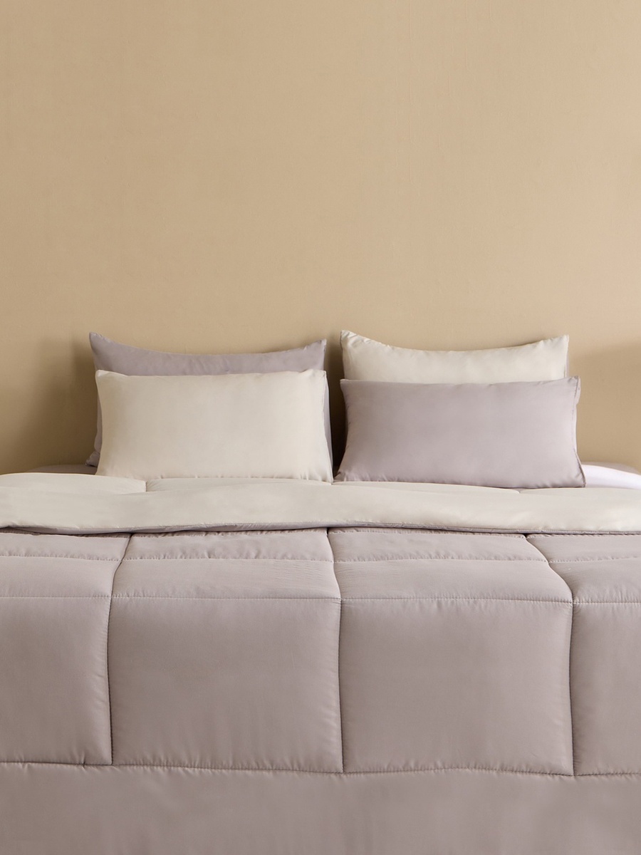 Luno Sleep Ease Hotel Collection 6-Piece Reversible Microfibre Super King BIAB Comforter Set - 240x240 cm