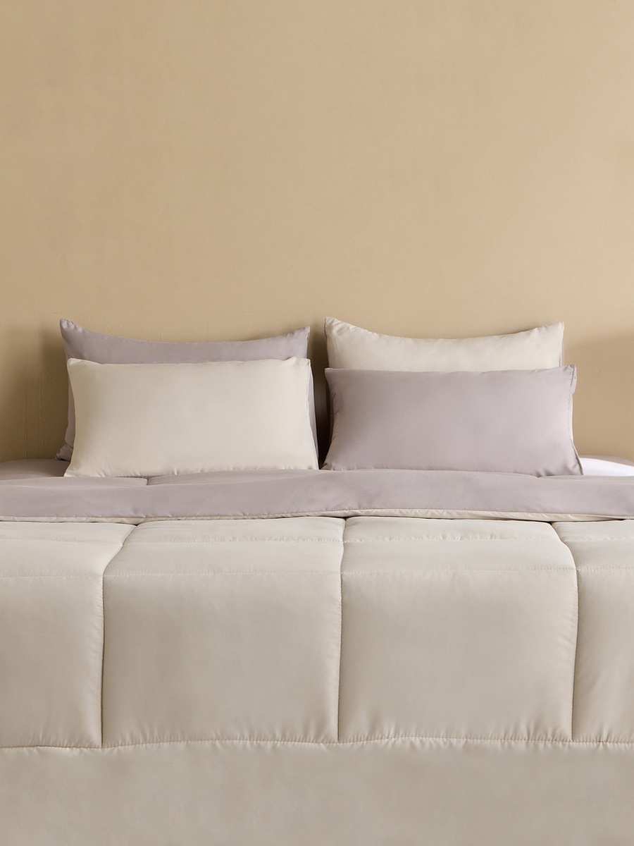 Luno Sleep Ease Hotel Collection 6-Piece Reversible Microfibre Super King BIAB Comforter Set - 240x240 cm