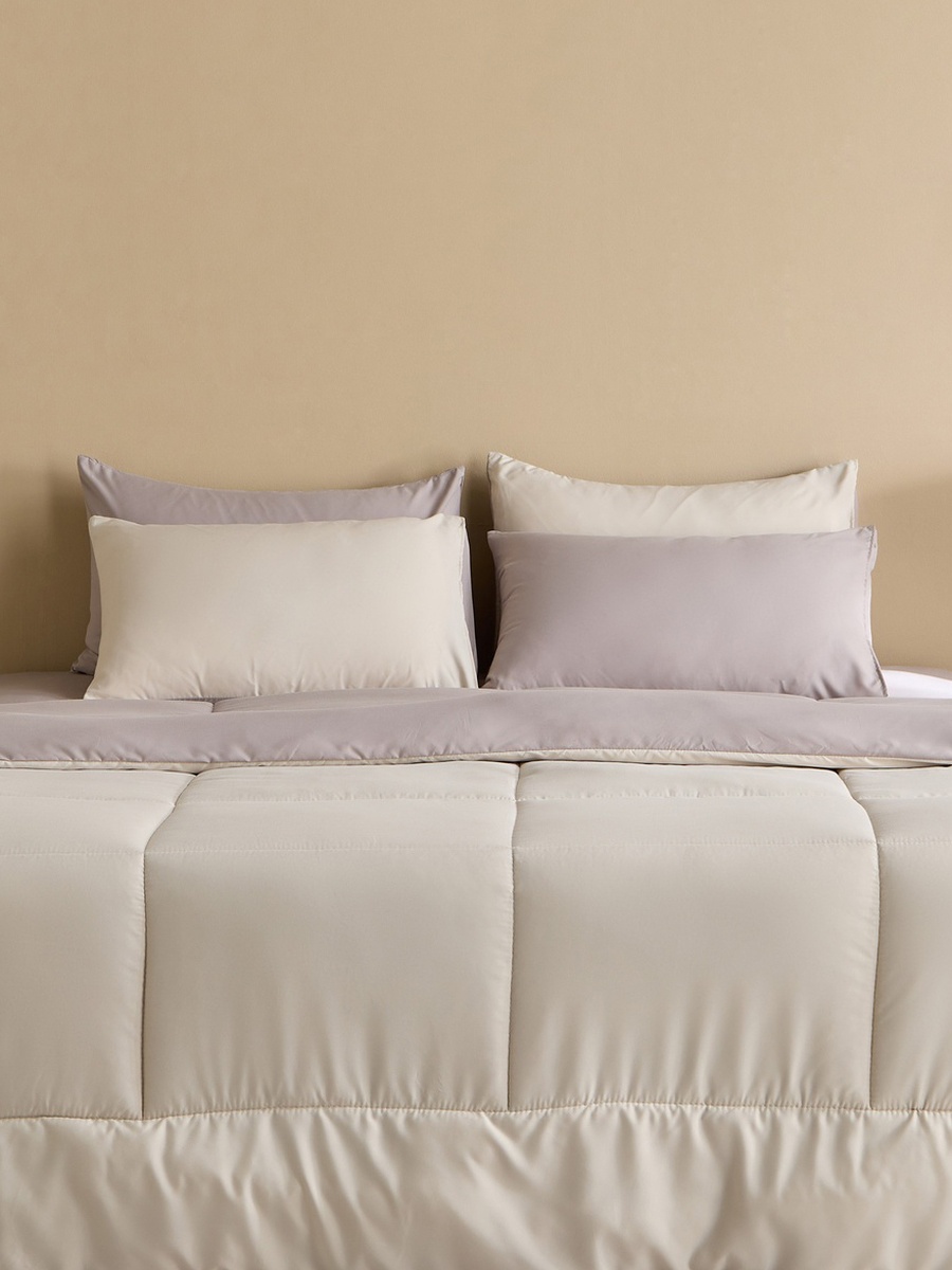 Luno Sleep Ease Hotel Collection 6-Piece Reversible Microfibre Super King BIAB Comforter Set - 240x240 cm