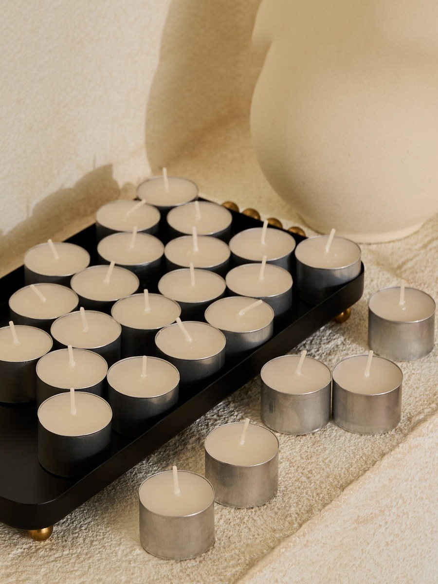 Luna 25-Piece Unscented Tealight Candle Set - 8 h
