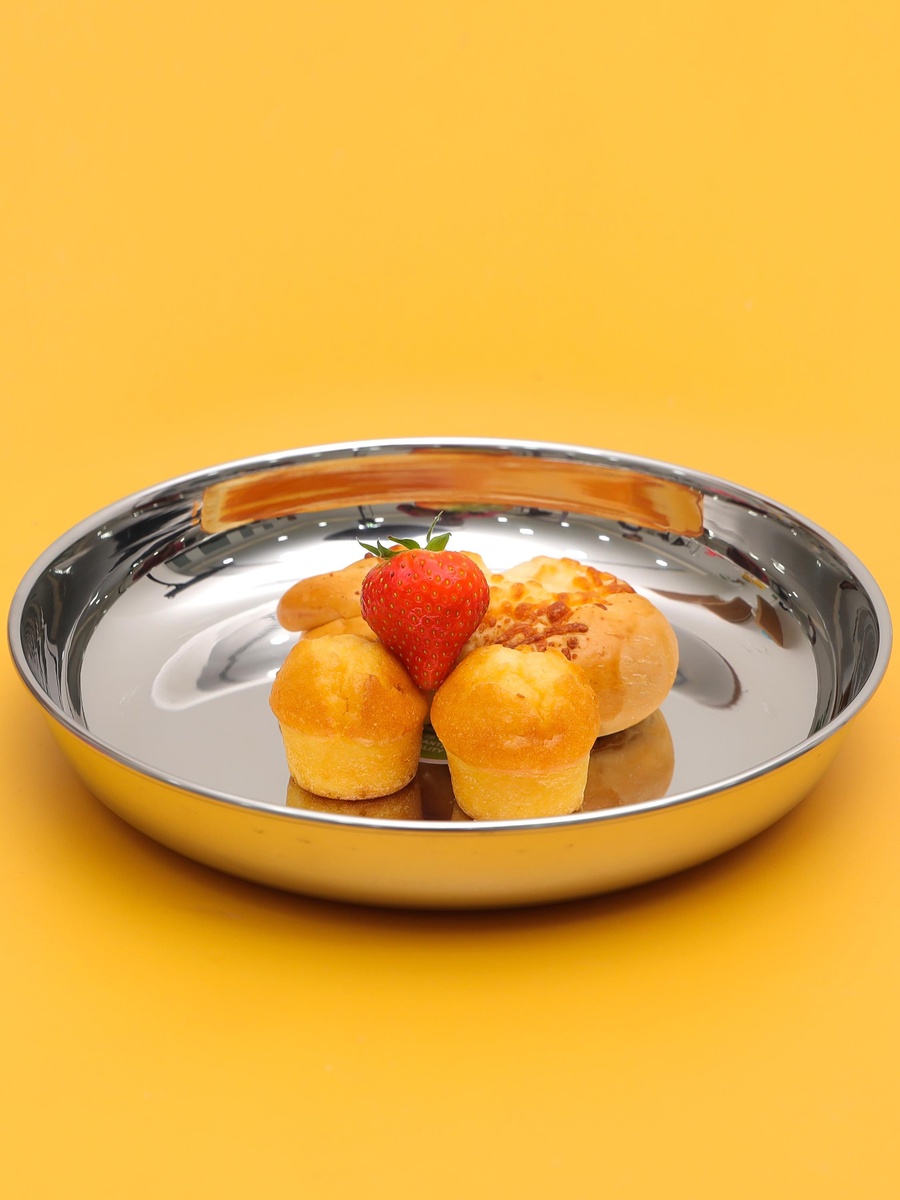 Stainless Steel Rice Plate, 25 cm