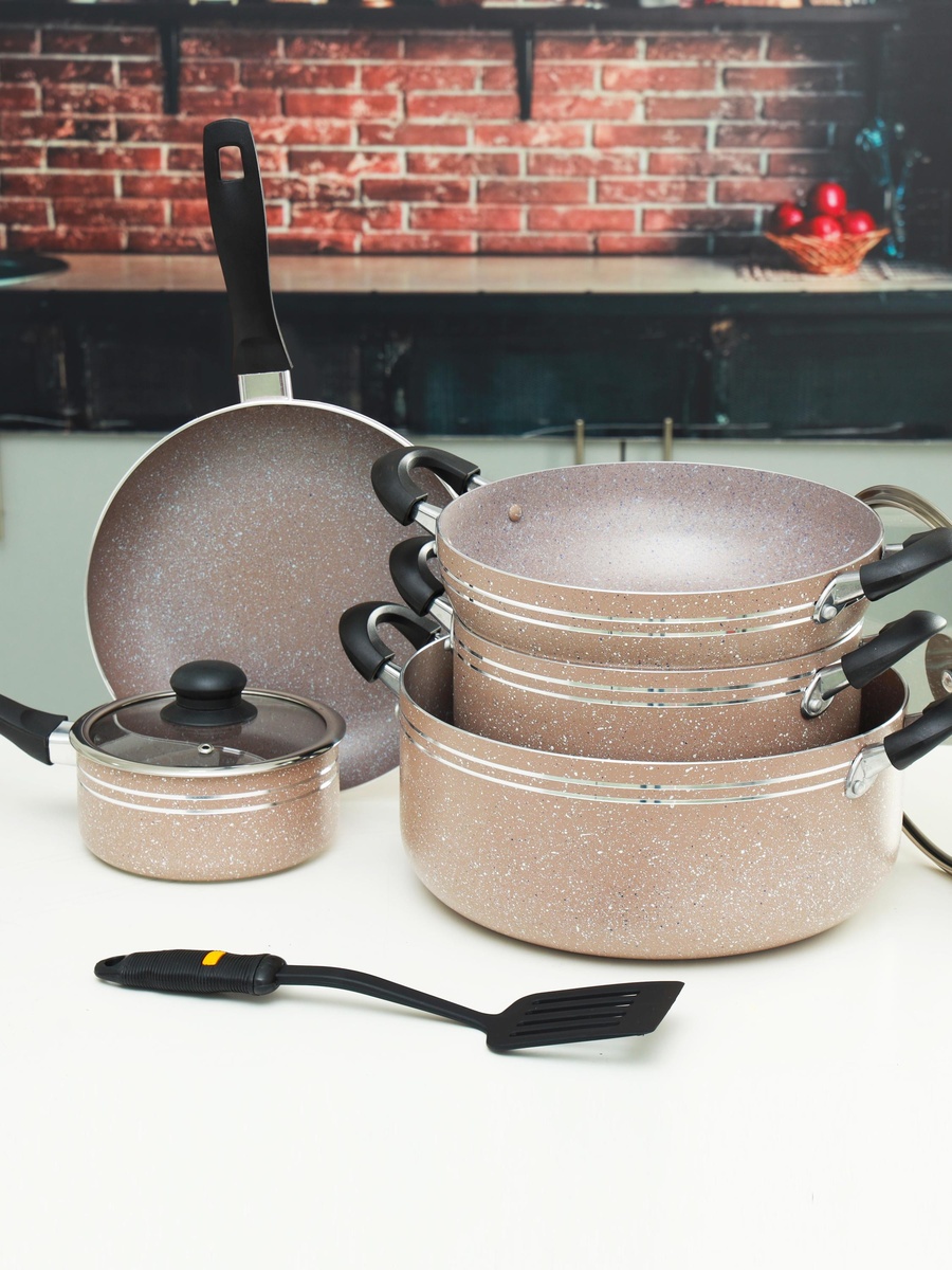10-Piece Non-Stick Cookware Set with Granite Coating
