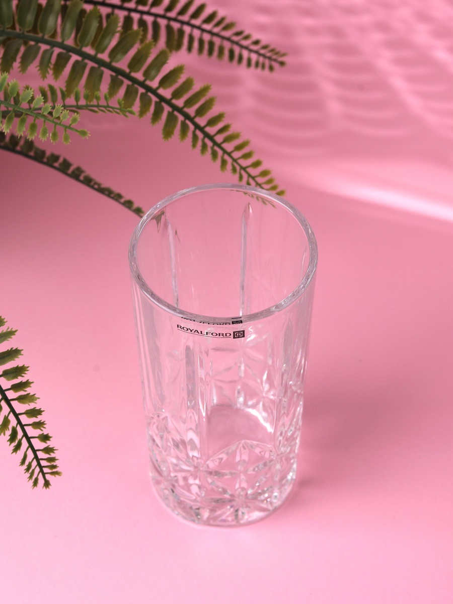 3-Piece Transparent Glass Tumbler Set 360ml 12oz