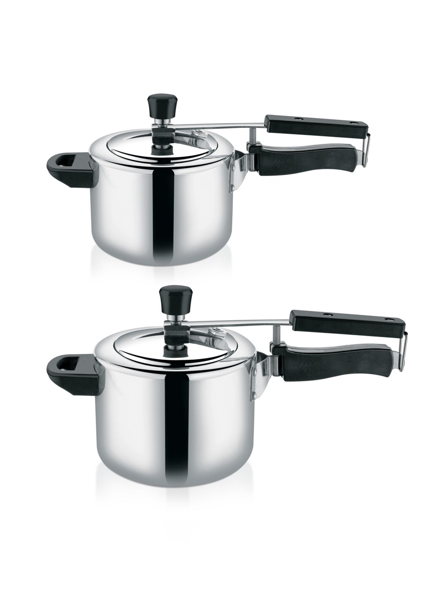 2-Piece Aluminum Pressure Cooker Combo 5L and 3L