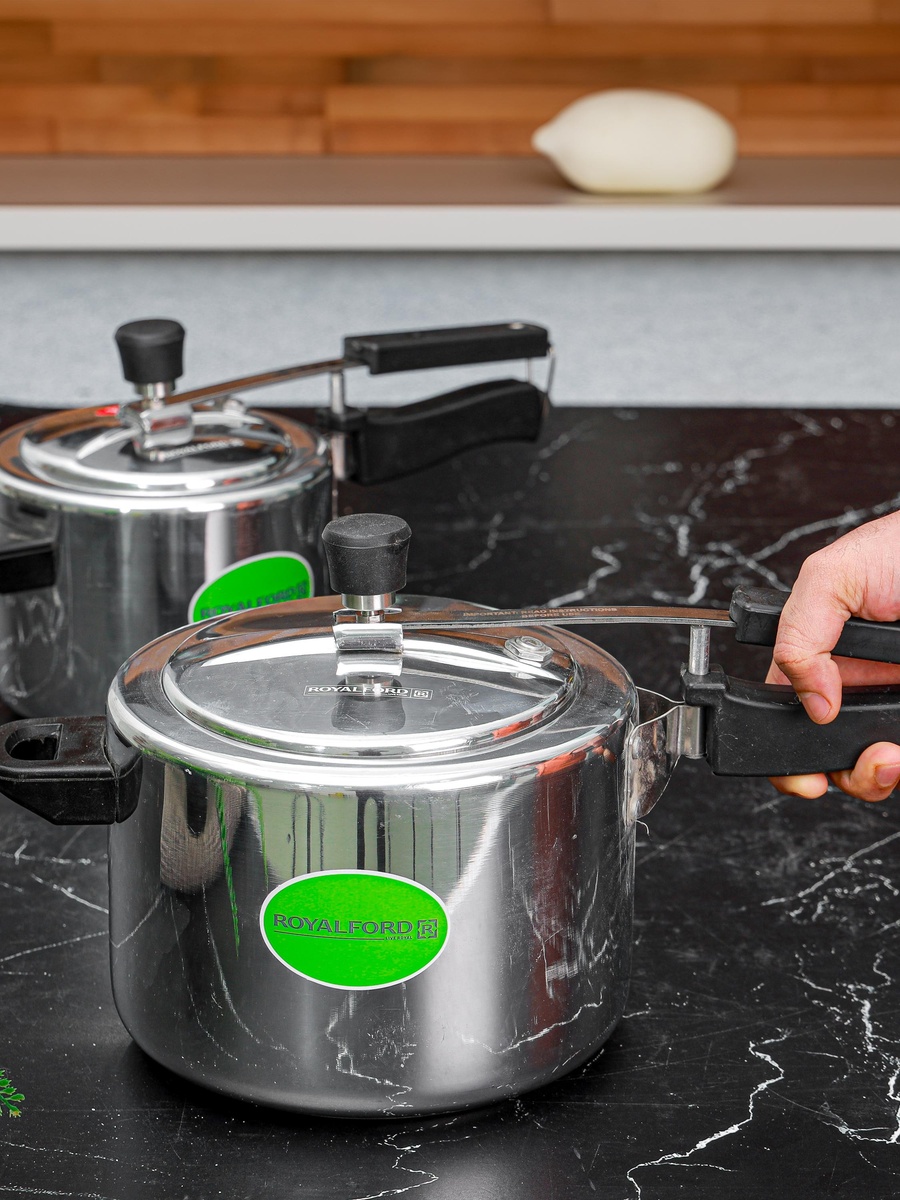 2-Piece Aluminum Pressure Cooker Combo 5L and 3L