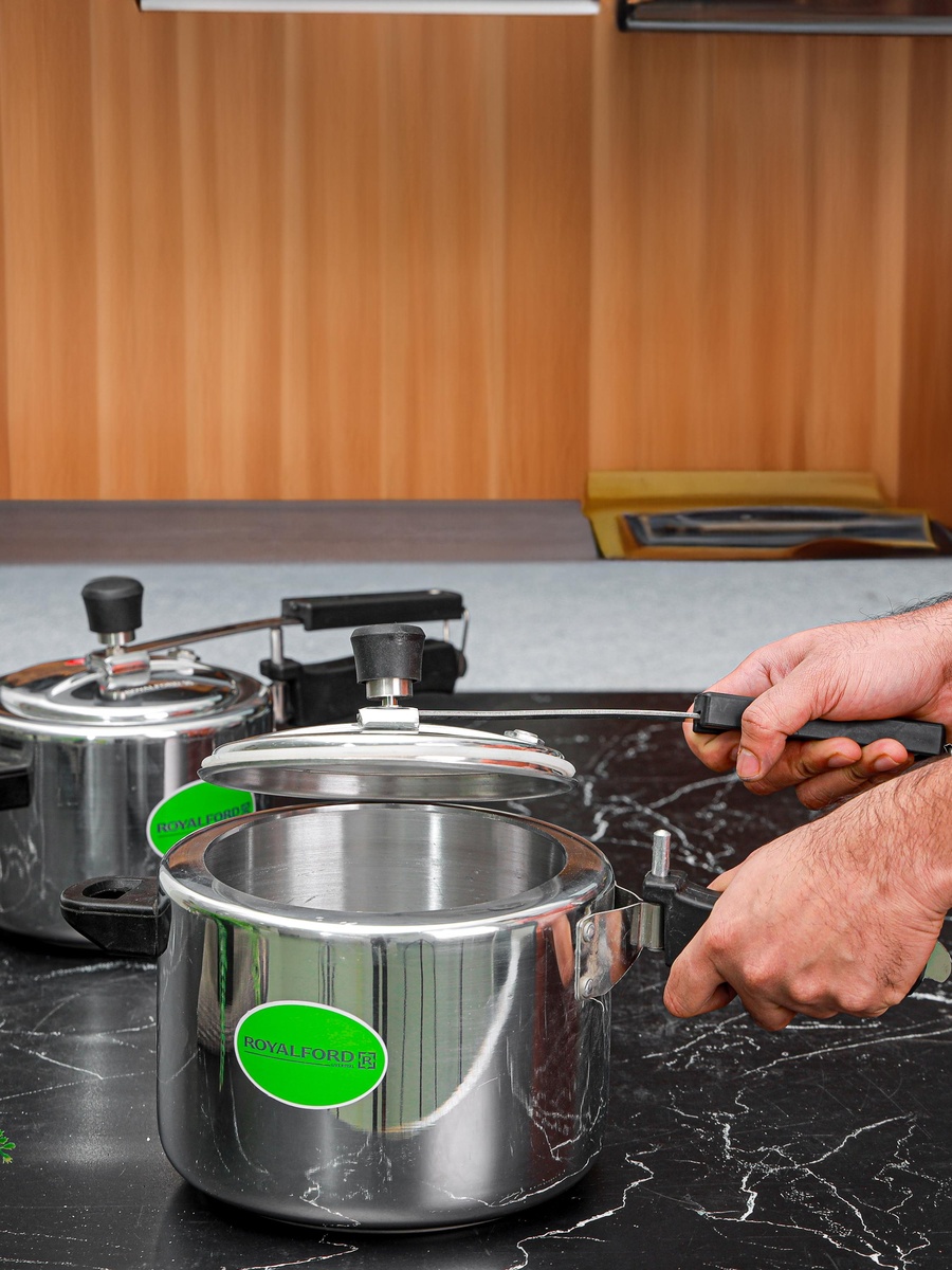 2-Piece Aluminum Pressure Cooker Combo 5L and 3L