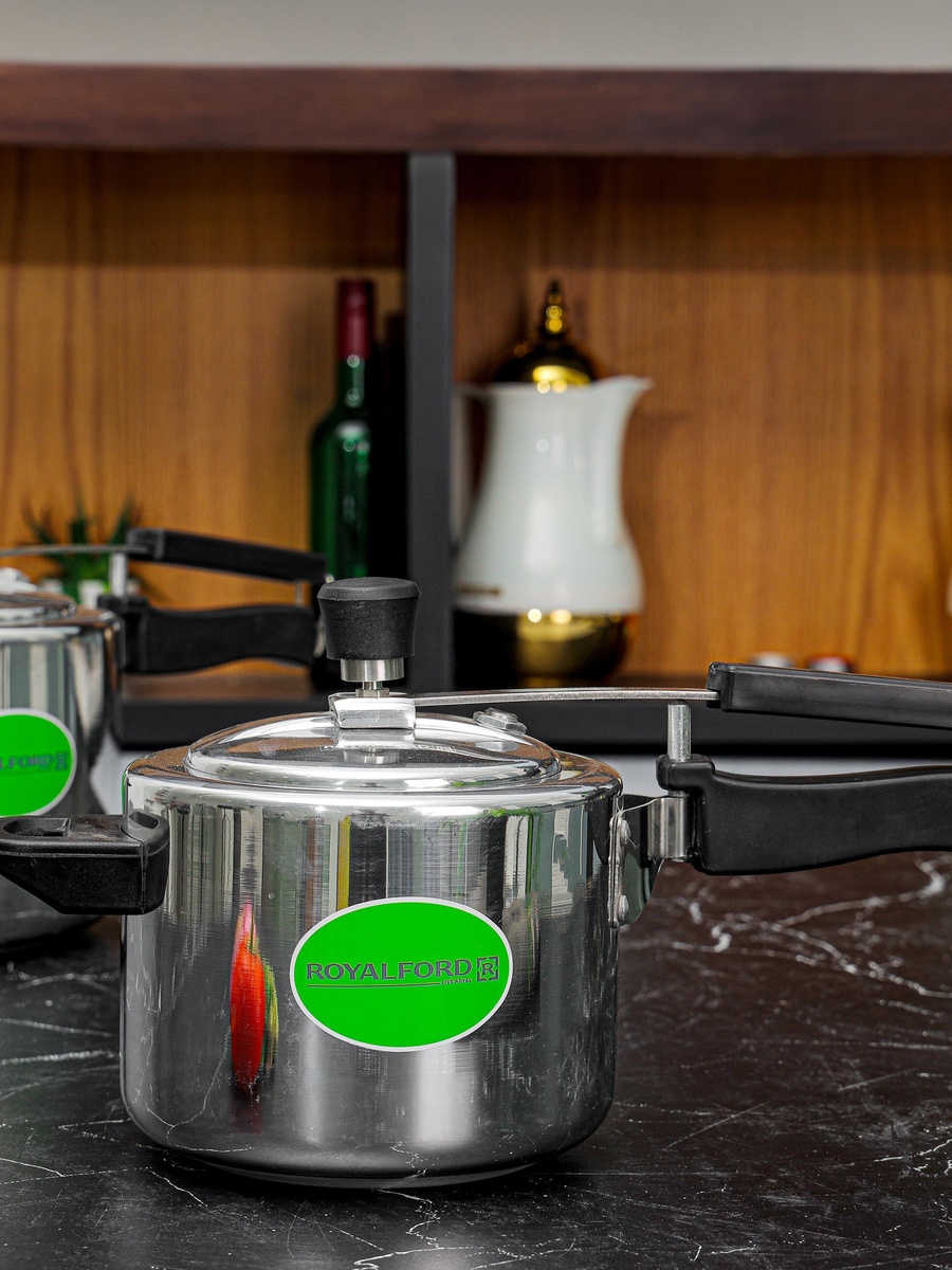 2-Piece Aluminum Pressure Cooker Combo 5L and 3L