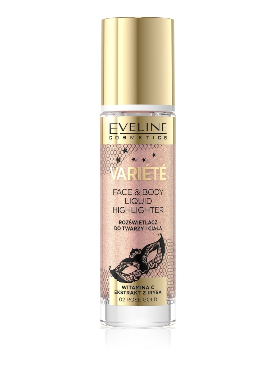 Variete Face and Body Liquid Highlighter, 02 Rose Gold 30Ml