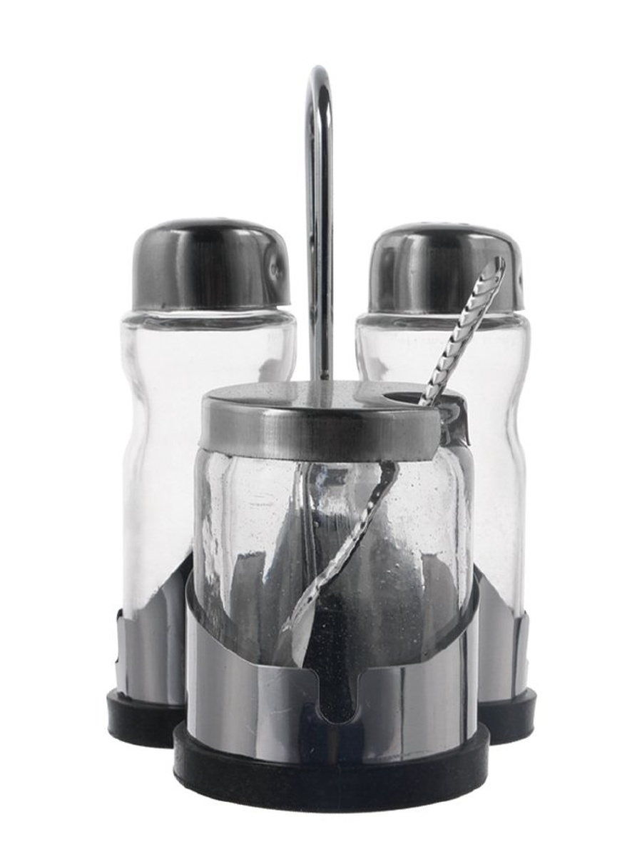 Glass 3-Pieces Spice Jar Set