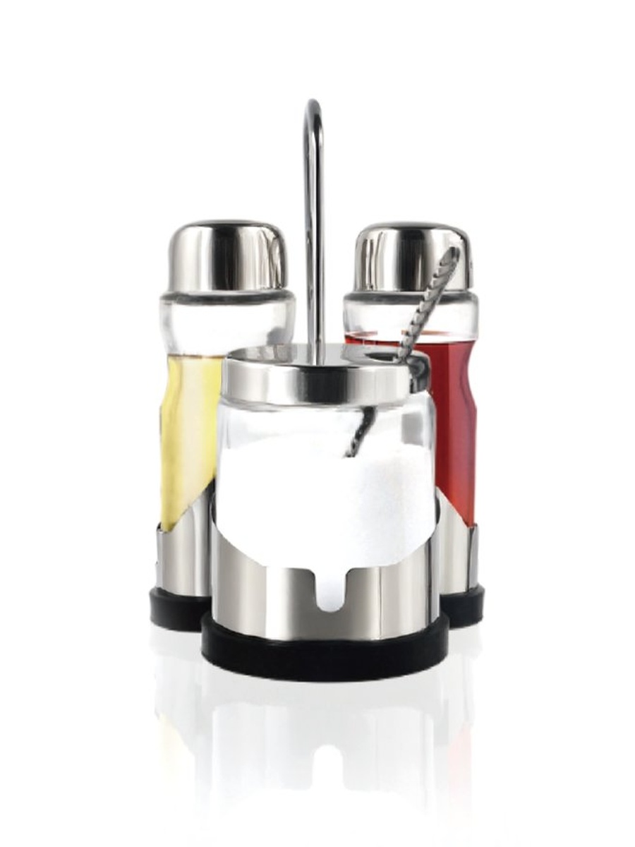 Glass 3-Pieces Spice Jar Set
