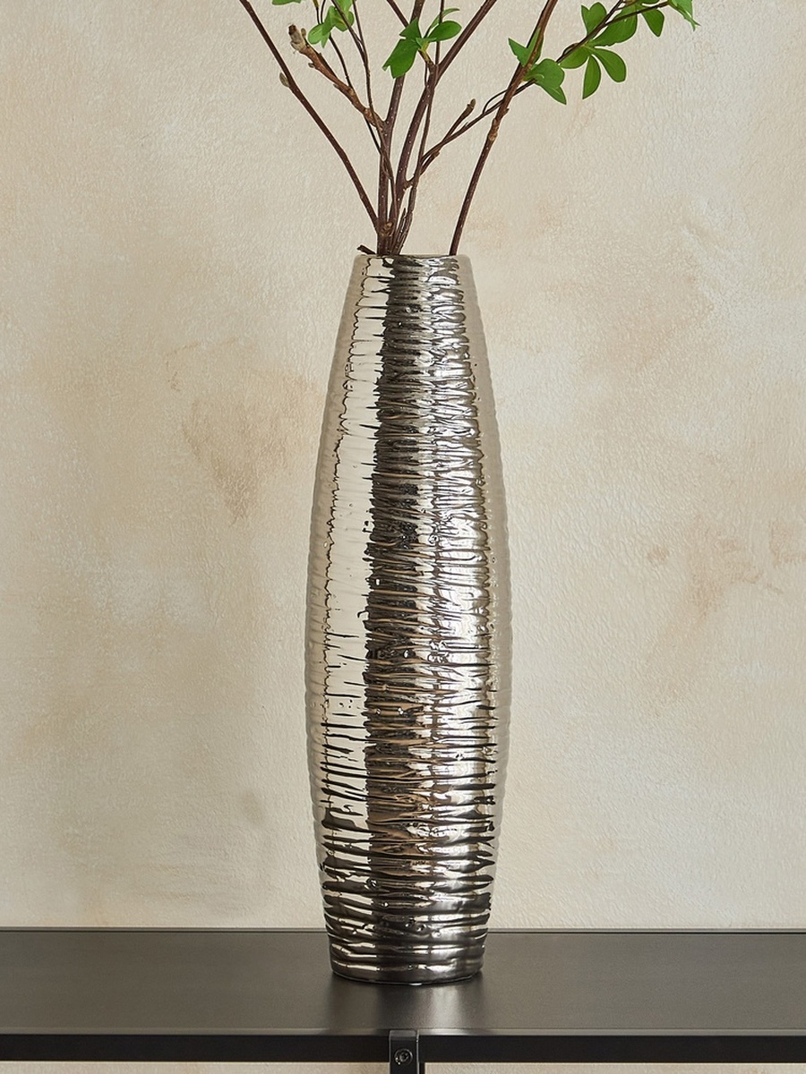 Aurum Sansa Duke Ceramic Textured Vase - 13x13x43.5 cm