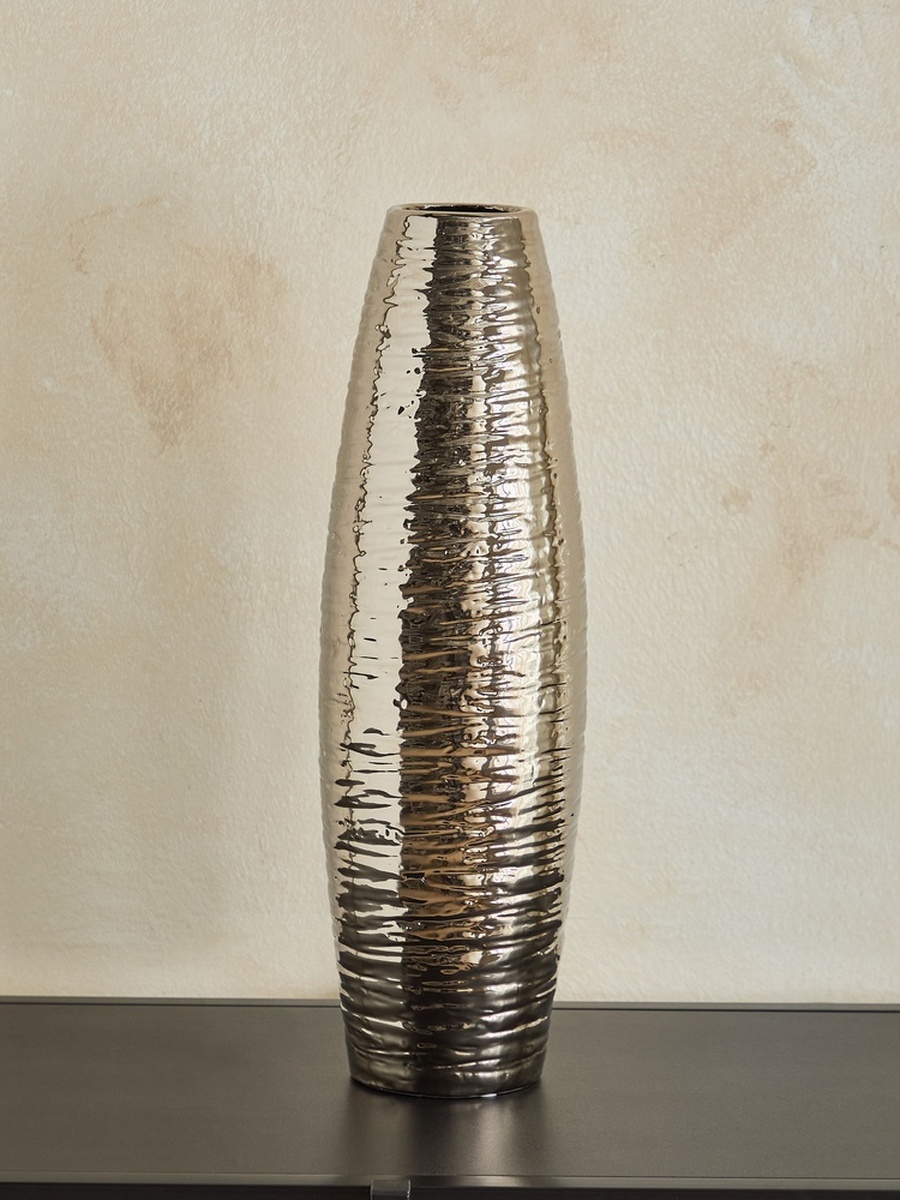 Aurum Sansa Duke Ceramic Textured Vase - 13x13x43.5 cm