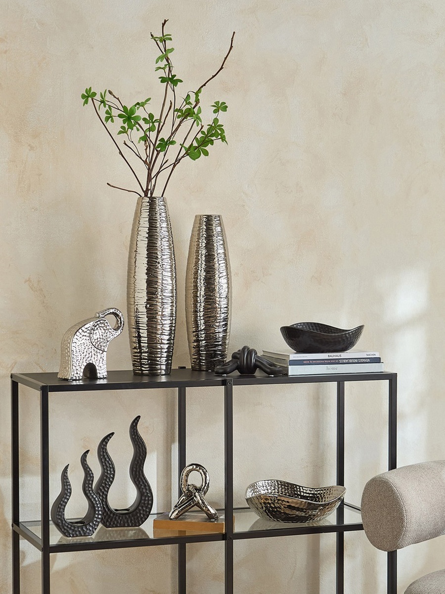 Aurum Sansa Duke Ceramic Textured Vase - 13x13x43.5 cm